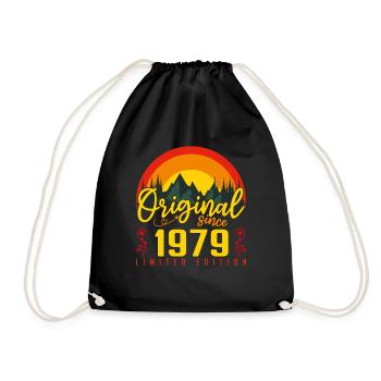 Birthday 1979 Birthday born in 1979 gift - Drawstring Bag - black - Front