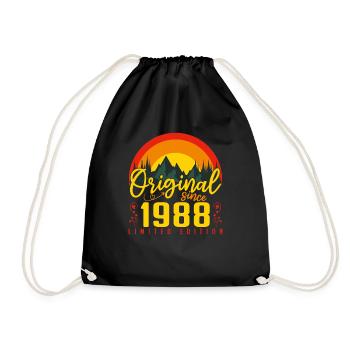 Geburtstag 1988 Geburtstag Jahrgang 1988 Geschenk - Turnbeutel - Schwarz - Vorne