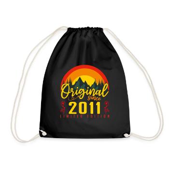 Anniversaire 2011 Anniversaire né en 2011 cadeau - Sac de sport léger - noir - Devant