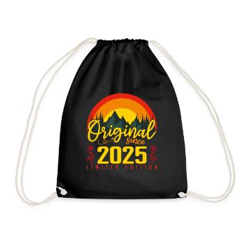 Birthday 2025 Birthday Born in 2025 Gift - Drawstring Bag - black - Front