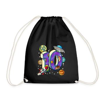 10 Anniversaire Astronaute de l’espace 10 ans - Sac de sport léger - noir - Devant