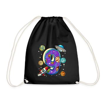9 Anniversaire Astronaute de l’espace 9 ans - Sac de sport léger - noir - Devant