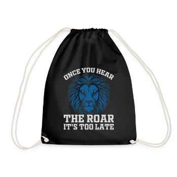 Lion - quand vous entendez le rugissement, il est trop tard - Sac de sport léger - noir - Devant