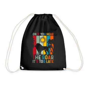Lion - Dès que vous entendez le rugissement, il est trop tard - Sac de sport léger - noir - Devant
