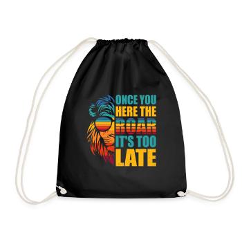 Lion - Dès que vous entendez le rugissement, il est trop tard - Sac de sport léger - noir - Devant