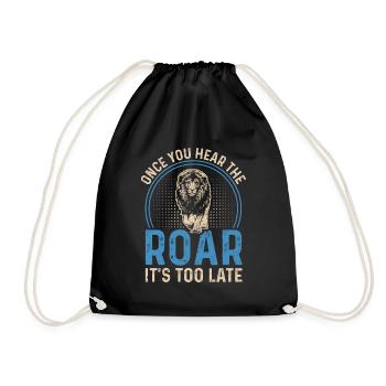 Lion - Dès que vous entendez le rugissement, il est trop tard - Sac de sport léger - noir - Devant