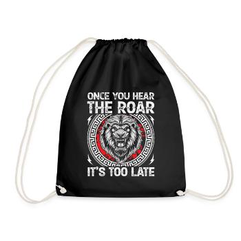 Lion - Dès que vous entendez le rugissement, il est trop tard - Sac de sport léger - noir - Devant