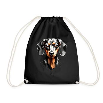CHIEN TECKEL À POIL COURT TECKEL MIGNON - Sac de sport léger - noir - Devant