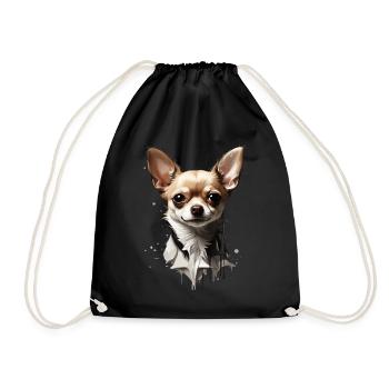 DOG CUTE CHIHUAHUA - Drawstring Bag - black - Front