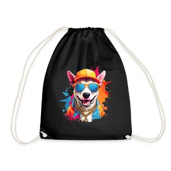 COOL SUMMER BULL TERRIER - Drawstring Bag - black - Front