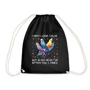 Budgerigar, Feathered Friend, Bird Watching - Drawstring Bag - black - Front