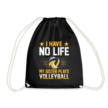 Volleyball Sister Volleyball Siblings - Drawstring Bag - black - Front