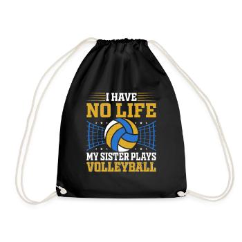 Volleyball Sister Volleyball Player Siblings - Drawstring Bag - black - Front