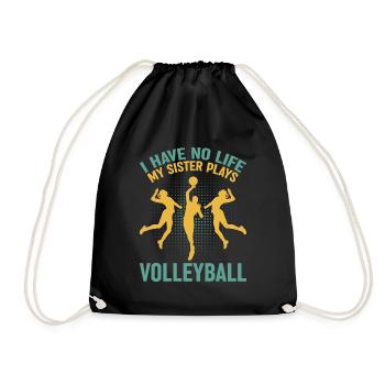 Volleyball Sister Volleyball Player Siblings - Drawstring Bag - black - Front