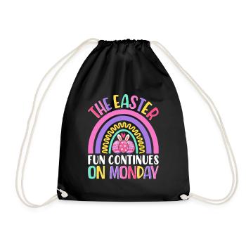 The fun continues on Easter Monday Easter time Easter - Drawstring Bag - black - Front