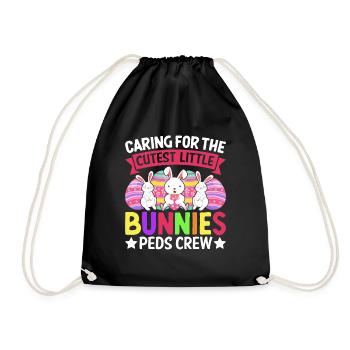 Easter Bunny Care for Little Cute Bunnies - Drawstring Bag - black - Front