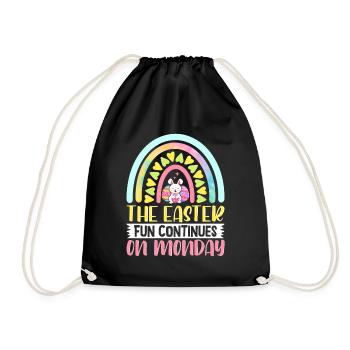 The fun continues on Easter Monday Easter time Easter - Drawstring Bag - black - Front