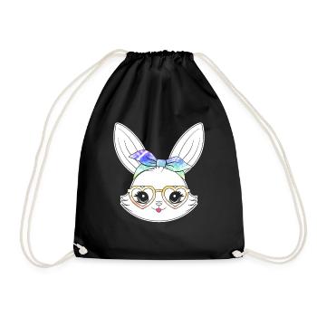 Easter Bunny Care Little Cute Bunny - Drawstring Bag - black - Front