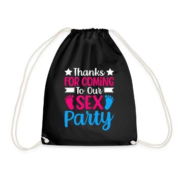 Gender Reveal Geschlechtsenthüllung Boy or Girl - Drawstring Bag - black - Front