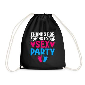 Gender Reveal Geschlechtsenthüllung Boy or Girl - Drawstring Bag - black - Front