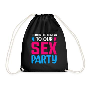 Gender Reveal Geschlechtsenthüllung Boy or Girl - Drawstring Bag - black - Front
