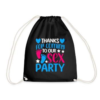Gender Reveal Geschlechtsenthüllung Boy or Girl - Drawstring Bag - black - Front