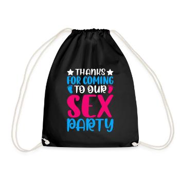 Gender Reveal Geschlechtsenthüllung Boy or Girl - Drawstring Bag - black - Front
