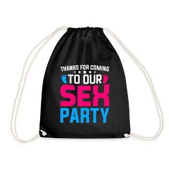Gender Reveal Geschlechtsenthüllung Boy or Girl - Drawstring Bag - black - Front