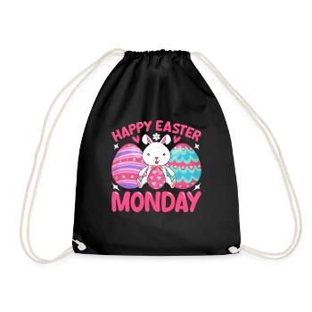 Happy Easter Monday! Easter Easter Eggs Easter Bunny - Drawstring Bag - black - Front
