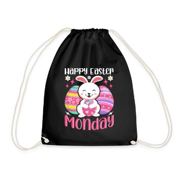 Happy Easter Monday! Easter Easter Eggs Easter Bunny - Drawstring Bag - black - Front