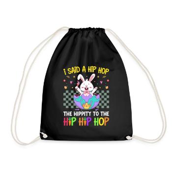 Happy Easter with the Easter Bunny - Drawstring Bag - black - Front