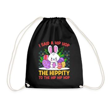 Happy Easter with the Easter Bunny - Drawstring Bag - black - Front