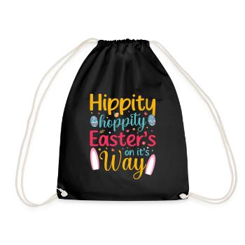 Happy Easter with the Easter Bunny - Drawstring Bag - black - Front