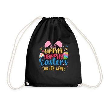 Happy Easter with the Easter Bunny - Drawstring Bag - black - Front