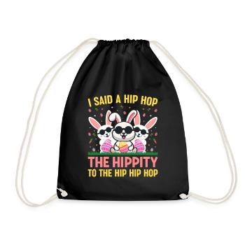 Happy Easter with the Easter Bunny - Drawstring Bag - black - Front