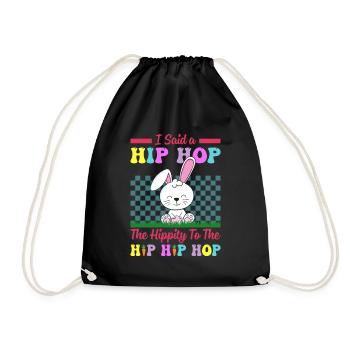 Happy Easter with the Easter Bunny - Drawstring Bag - black - Front