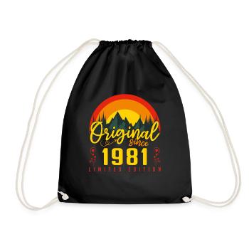 Geburtstag 1981 Geschenk 1981 Geburtstag - Turnbeutel - Schwarz - Vorne
