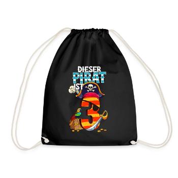 3rd Birthday Pirates - Drawstring Bag - black - Front