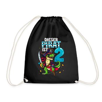 2nd Birthday Pirates - Drawstring Bag - black - Front