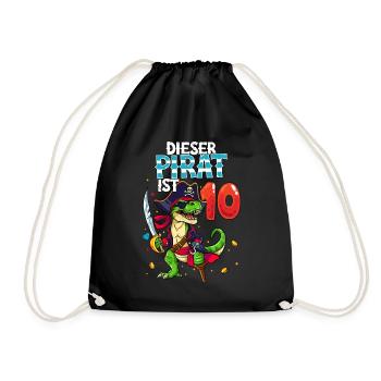 10th Birthday Pirates - Drawstring Bag - black - Front