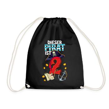 2nd Birthday Pirates - Drawstring Bag - black - Front