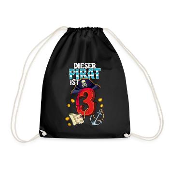 3rd Birthday Pirates - Drawstring Bag - black - Front