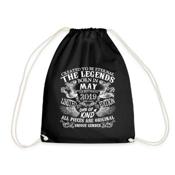 May 2019 Birthday 2019 May Best New Year - Drawstring Bag - black - Front