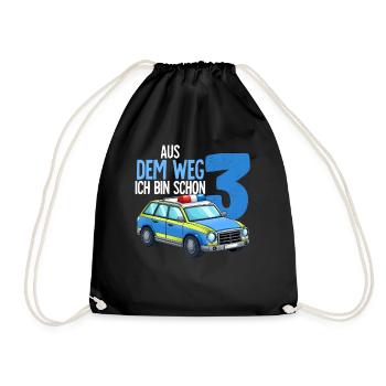 3ème anniversaire Police Police voiture 3 ans - Sac de sport léger - noir - Devant