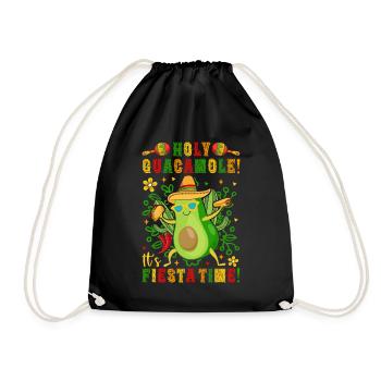 Avocado Holy Guacamole Mexikanisch Fiesta - Turnbeutel - Schwarz - Vorne