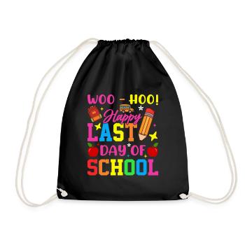 Last day of school Graduation Summer Holidays Pupils - Drawstring Bag - black - Front