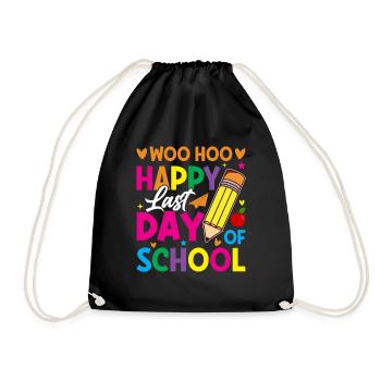 Last day of school Graduation Summer Holidays Pupils - Drawstring Bag - black - Front