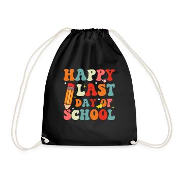 Last day of school Graduation Summer Holidays Pupils - Drawstring Bag - black - Front