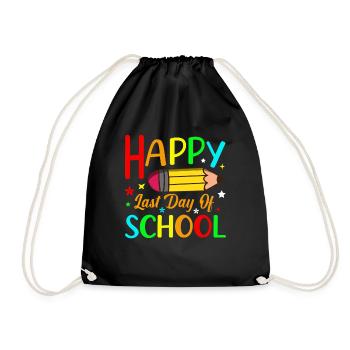 Letzter Schultag Abschluss Sommerferien Schüler - Turnbeutel - Schwarz - Vorne
