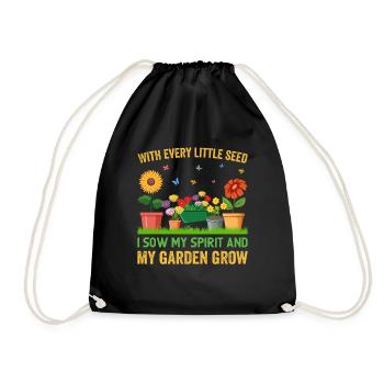 Jardiner avec chaque graine, je voyais mon - Sac de sport léger - noir - Devant